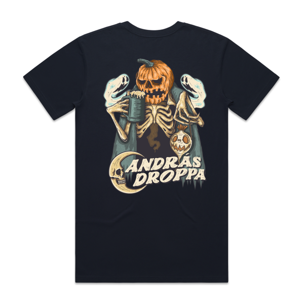 Jack's Sanctuary for Damnable Deeds by Andras Droppa single release t-shirt navy